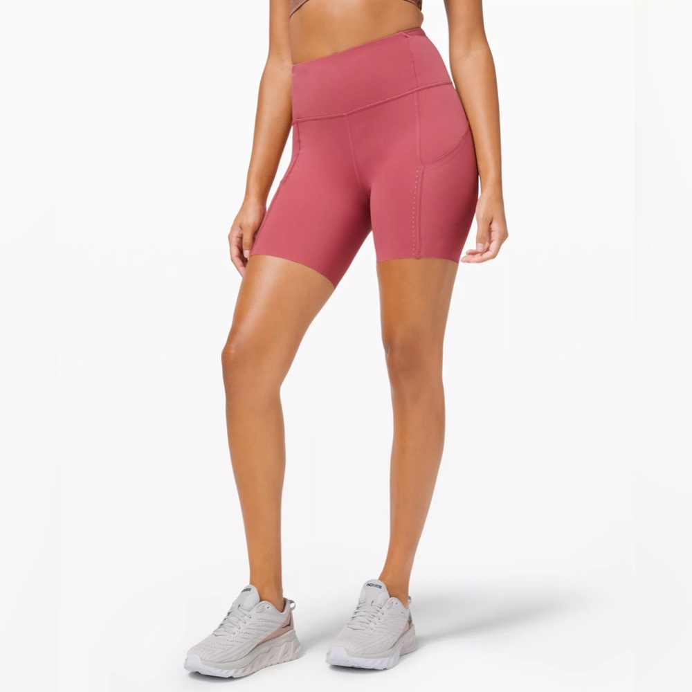 Lululemon Fast and Free High Rise Short 6" Elite - Size 4 Cherry Tint